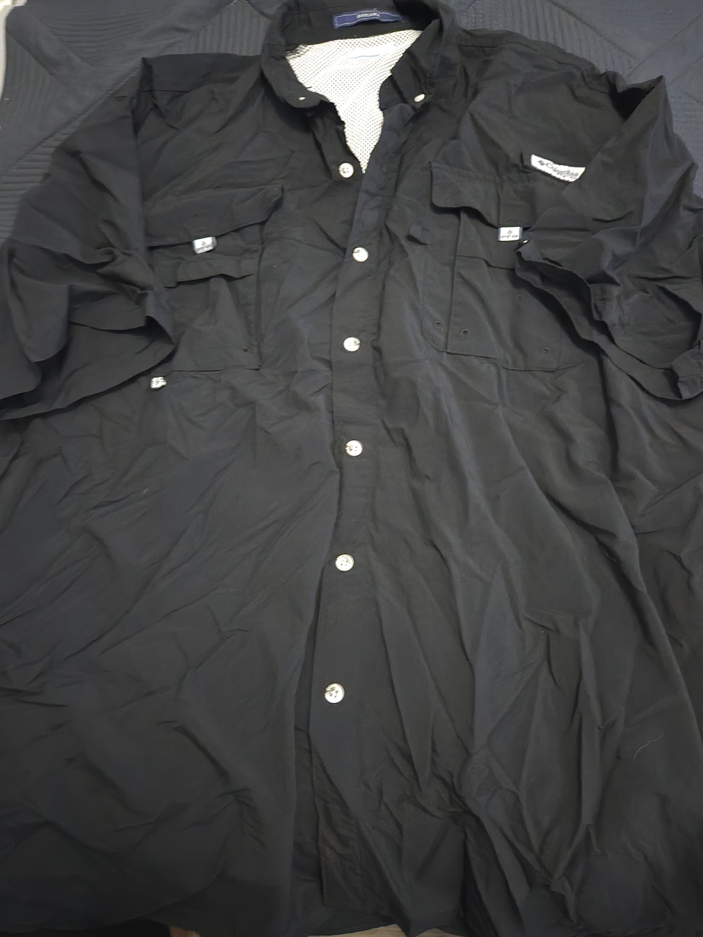 Columbia Black Lightweight Button-Front Outdoor Shirt Jacket